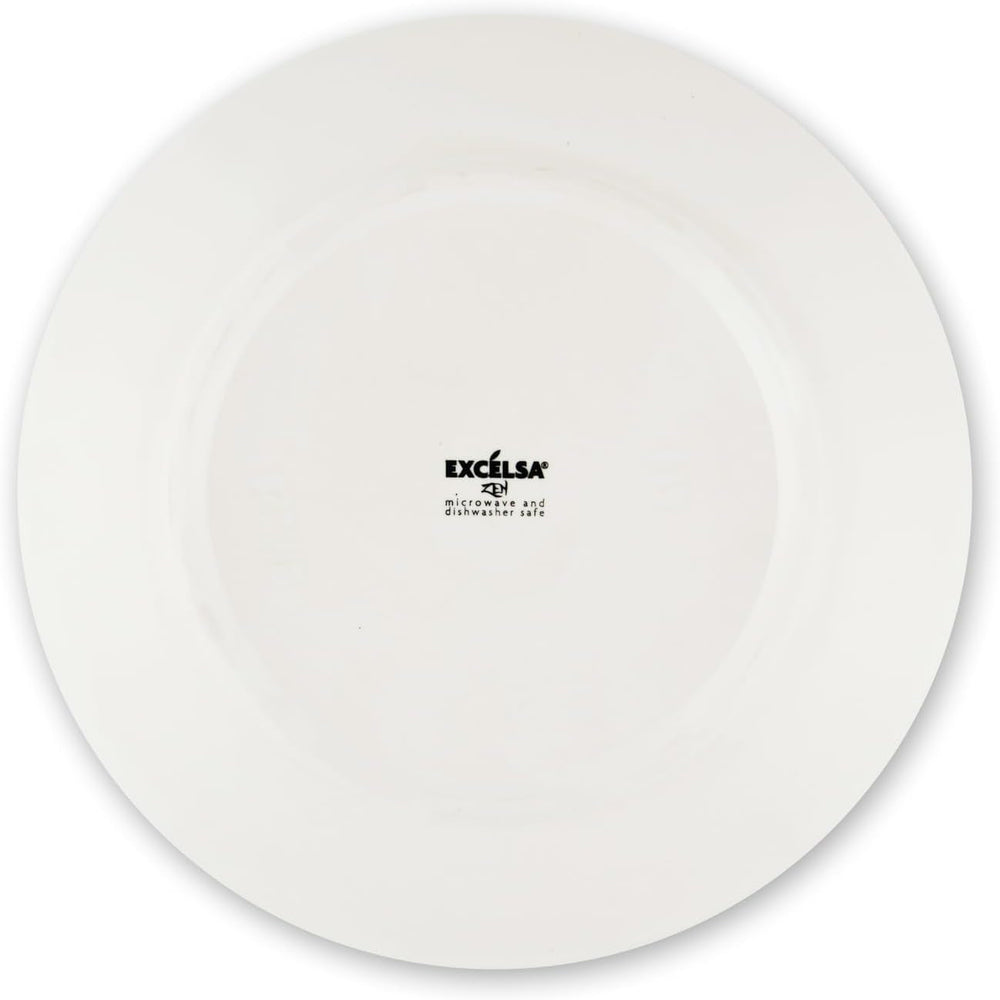 Set de veselă Excelsa Zen, 18 piese, ceramică, alb și albastru