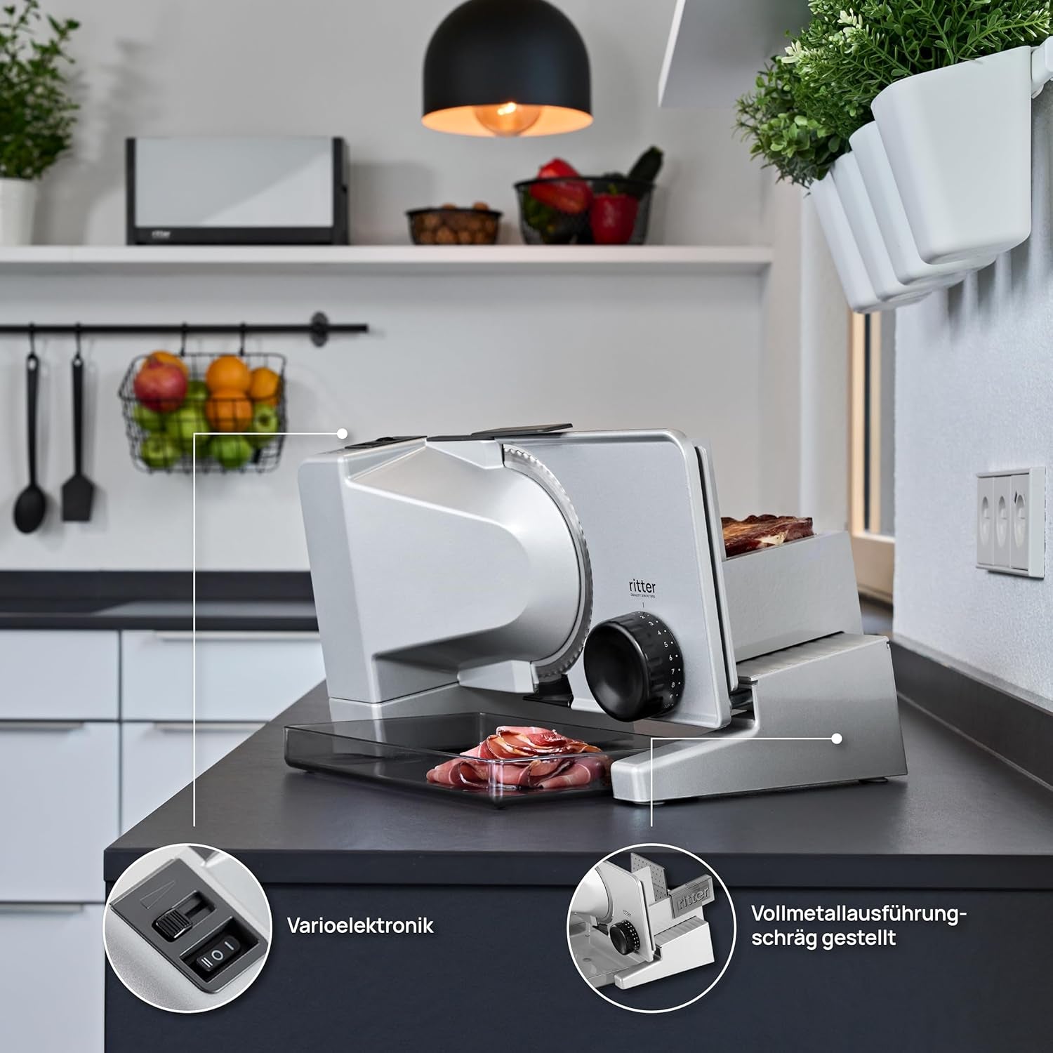 Ritter Serano 7 Duo plus Multifunktions-Elektroschneider Rasnite und Allesschneider Naty Shop