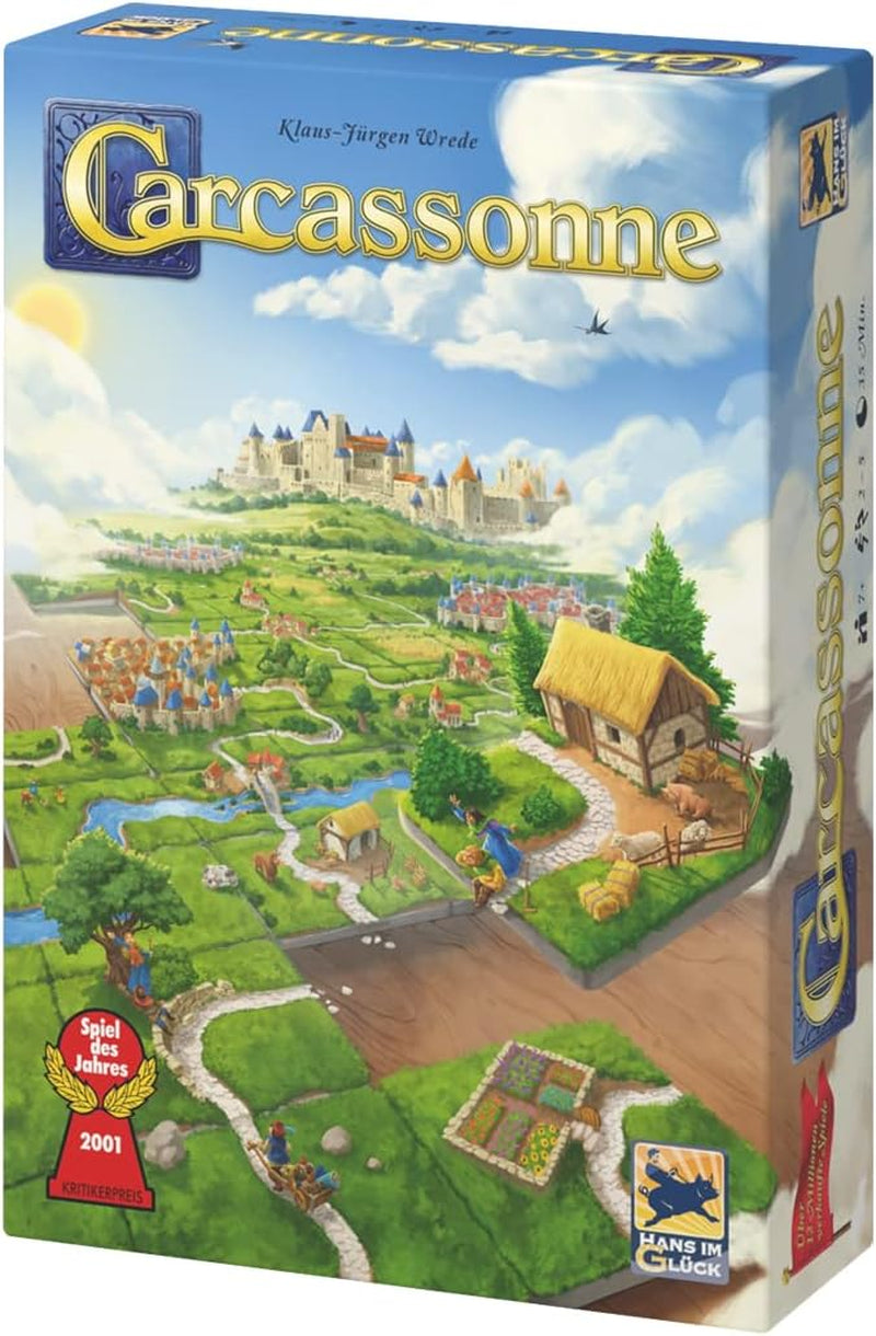 Hans im Glück, UNbox Now, Carcassonne V3.0, Grundspiel, Familienspiel, Spiel des Jahres 2001, 2-5 Spieler, ab 7 Jahren, 35 Minuten Spielzeit, Deutsch