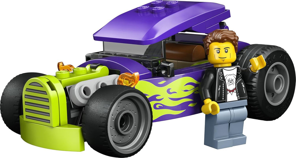 LEGO City Hot Rod - Race Car Toy w/a Driver Minifigure & Folding Roof - Fine Motor Skills Building Set - Small Birthday Gift Idea for 5+ Year Old Boys - 60485