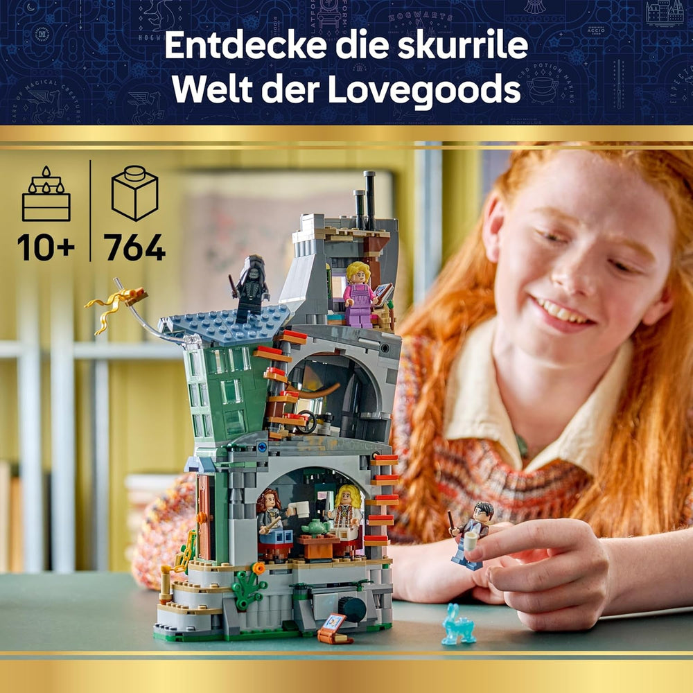 LEGO Harry Potter Luna Lovegoods Haus - Modellbau mit Leuchtstein und 5 Minifiguren - Baukasten DIY Deko fürs Schlafzimmer - Kreatives Geschenk für Mädchen, Jungen und Fans ab 10 Jahren - 76467