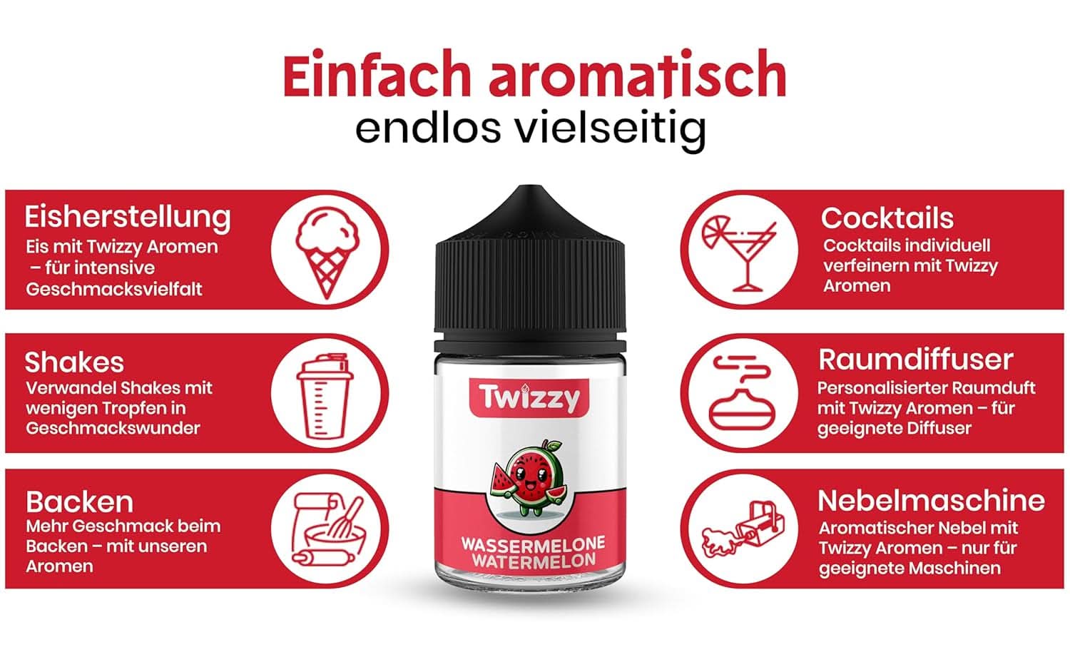 Twizzy Watermelon, Lebensmittelaroma – 60 ml – Intensives Aroma Arome Naty Shop