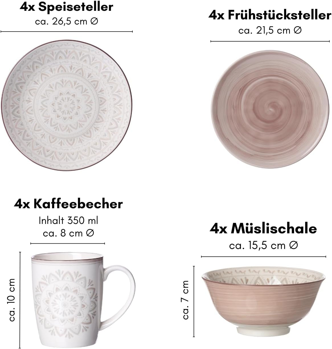 Ritzenhoff & Breker Valencia Kombiservice, 16-teilig Geschirrsets Naty Shop