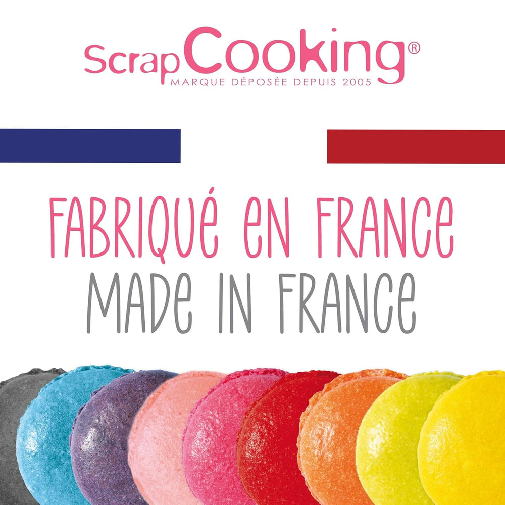 Scrapcooking - Set 9 coloranți alimentari pudră - Albastru, Galben, Roz, Violet, Portocaliu, Verde lămâie, Roșu, Roz pudră, Negru - Pudră colorantă comestibilă pentru prăjituri, brioșe, macarons - 4270