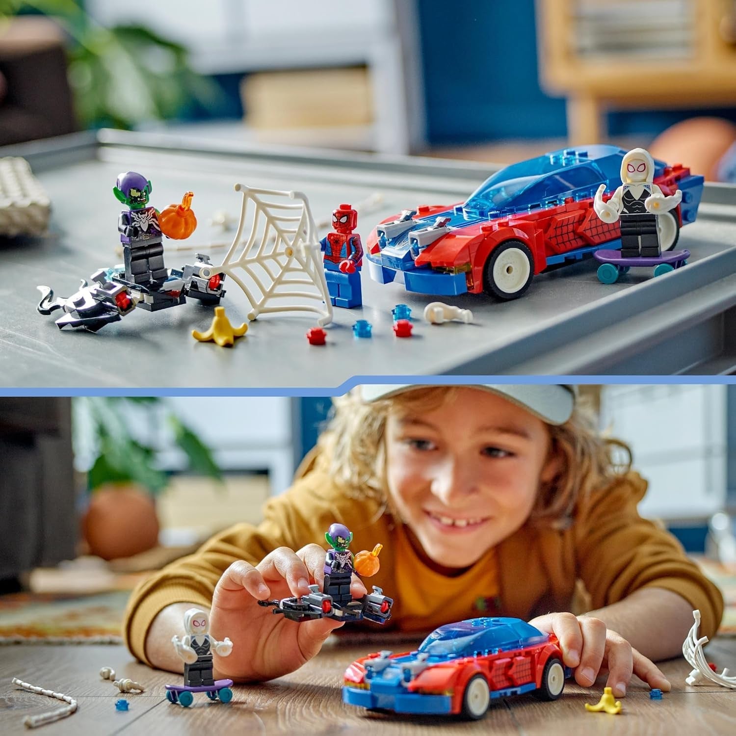 LEGO | Marvel Spider-Mans Rennauto & Venom Green Goblin - Spidey Spielzeug für Rollenspiele mit Superhelden Figuren und baubarem Auto - Geschenk für Kinder - Jungen und Mädchen ab 7 Jahren 76279