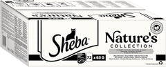 Colecția SHEBA Nature's în sos - Hrană umedă de înaltă calitate pentru pisici, varietate fină (MSC) în pliculețe porționate - 72 x 85g