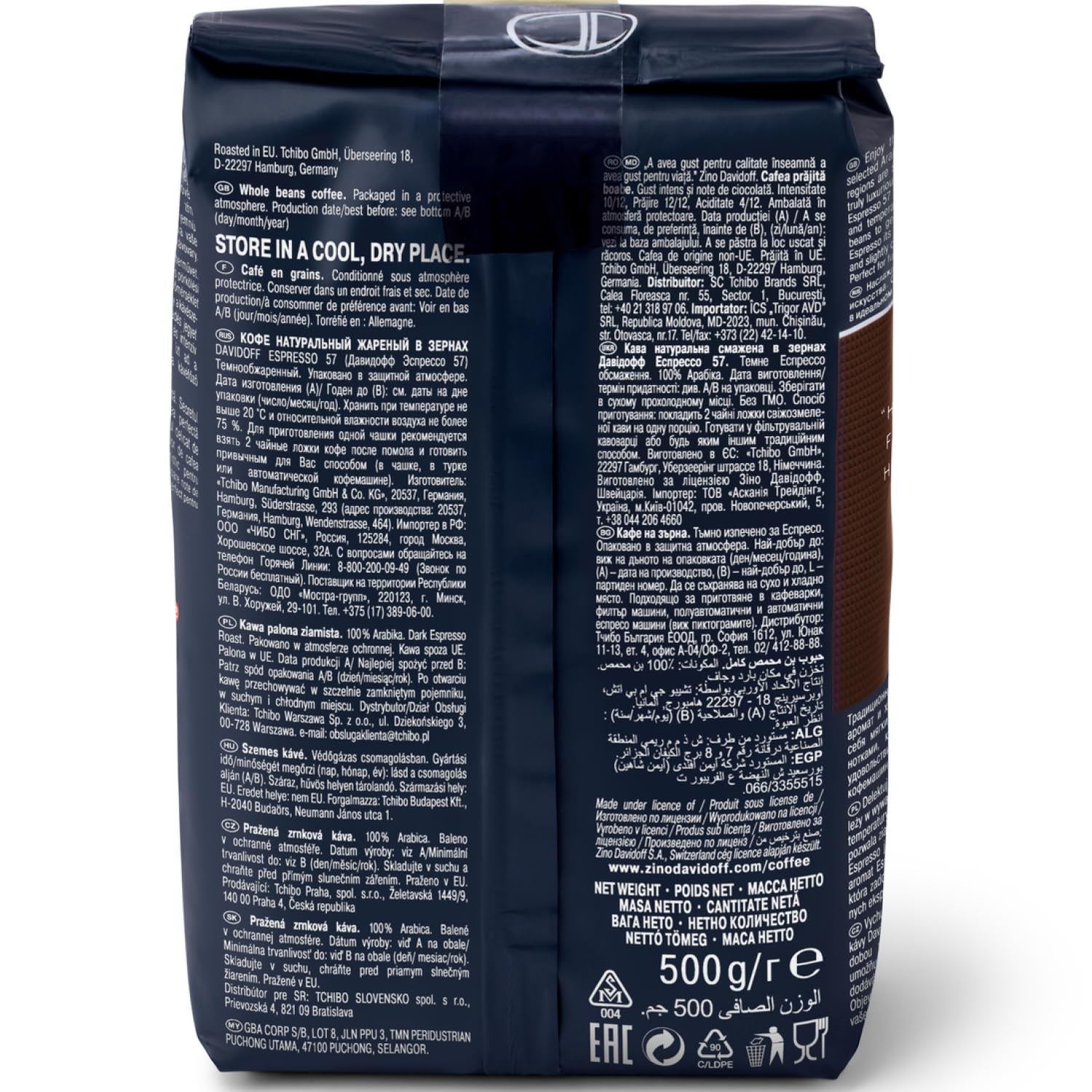 Boabe de cafea Davidoff Café Espresso 500g