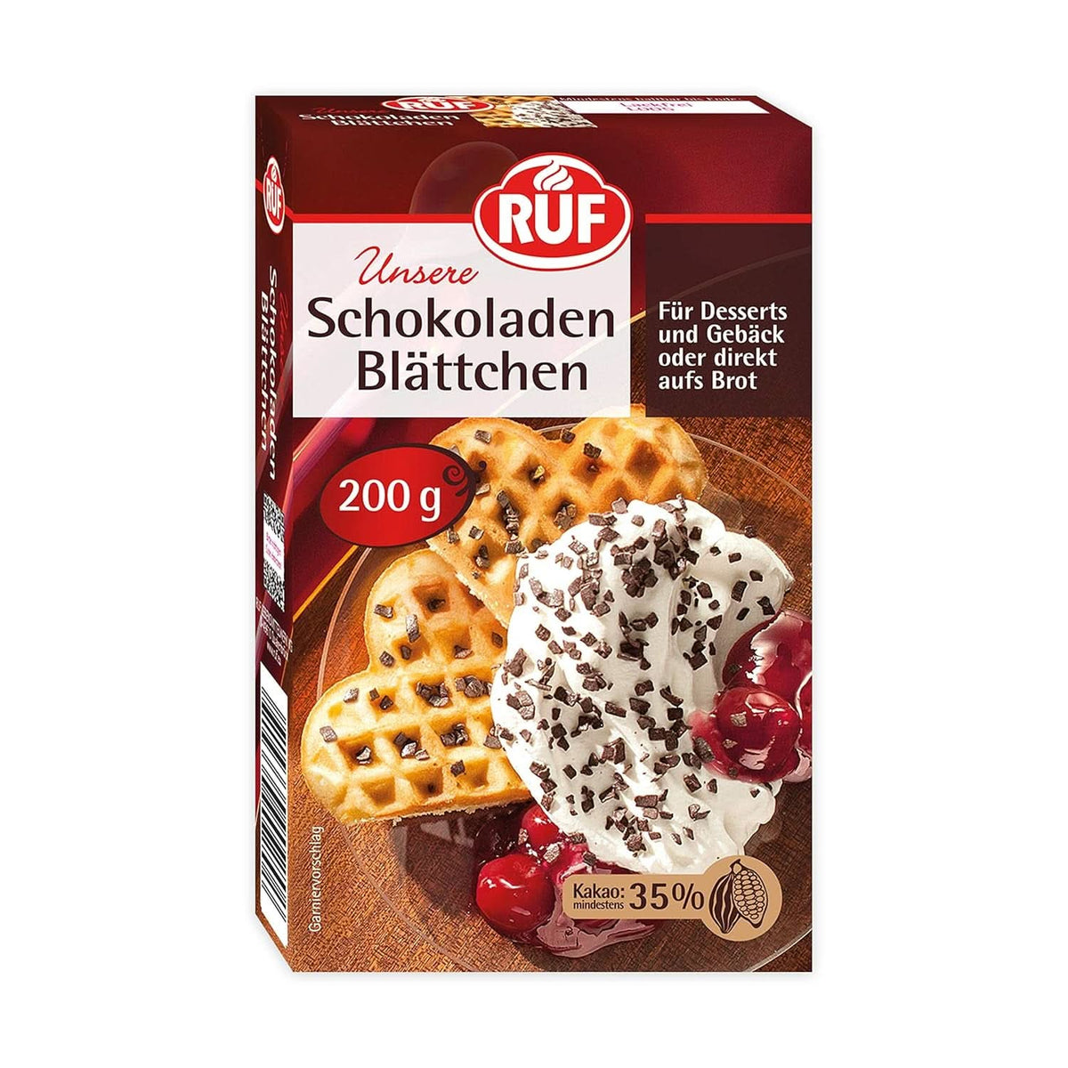 RUF, Milchschokoladenstücke, 200 Gramm Sprinkles Naty Shop Schokoladenflocken