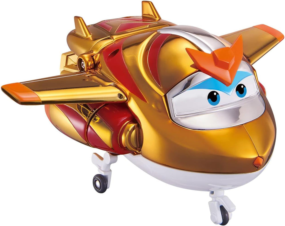 Super Wings EU750231 – Golden Boy Cabrio-Flugzeug, ca. 20,5 cm großes Kinderspielzeug, verwandelbare Flugzeug- und Roboter-Actionfiguren, Naty Shop