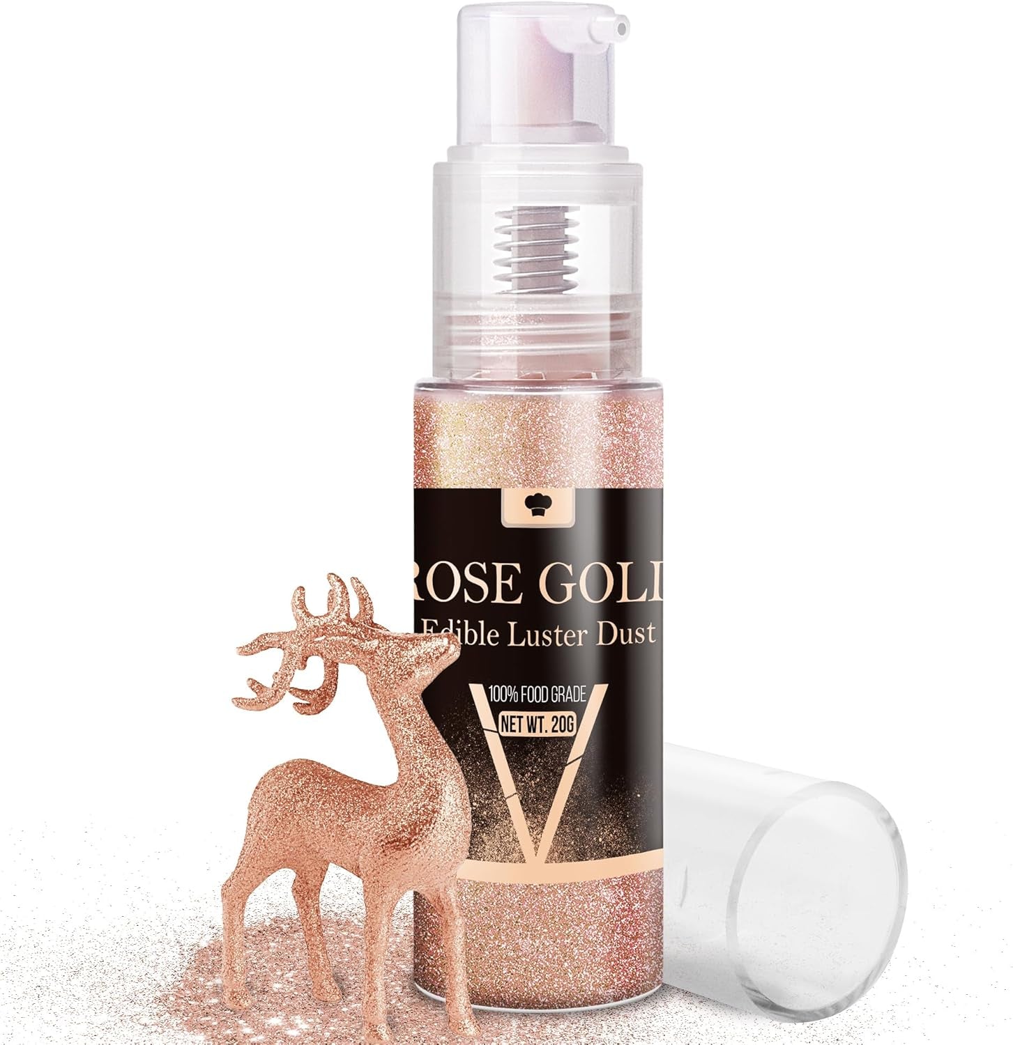 Set spray cu sclipici comestibil - 20 g praf de sclipici alimentar iridescent pentru băuturi, șampanie, prăjituri - colorant alimentar metalic comestibil pentru cocktailuri, vin, lichior, copt, prăjituri