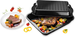 Dr. Oetker Maxi-Bräter Mit Deckel BACK-IDEE KREATIV, Brat- Und Auflaufform Aus Hochwertigem Stahlblech Mit Emaillierung, Eckige Form, Schnitt- Und Kratzfest - Spülmaschinengeeignet in Schwarz Formen und Tabletts zum Backen Naty Shop