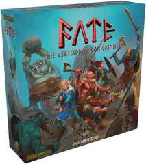 Fate: Defenders of Grimhelm, ELSNER Games, kooperatives Fantasy-Brettspiel, Tower-Defense-Strategie, 1-4 Spieler, ab 14 Jahren, episches Abenteuer, Helden und Magie, Taktikspiel, FryxGames