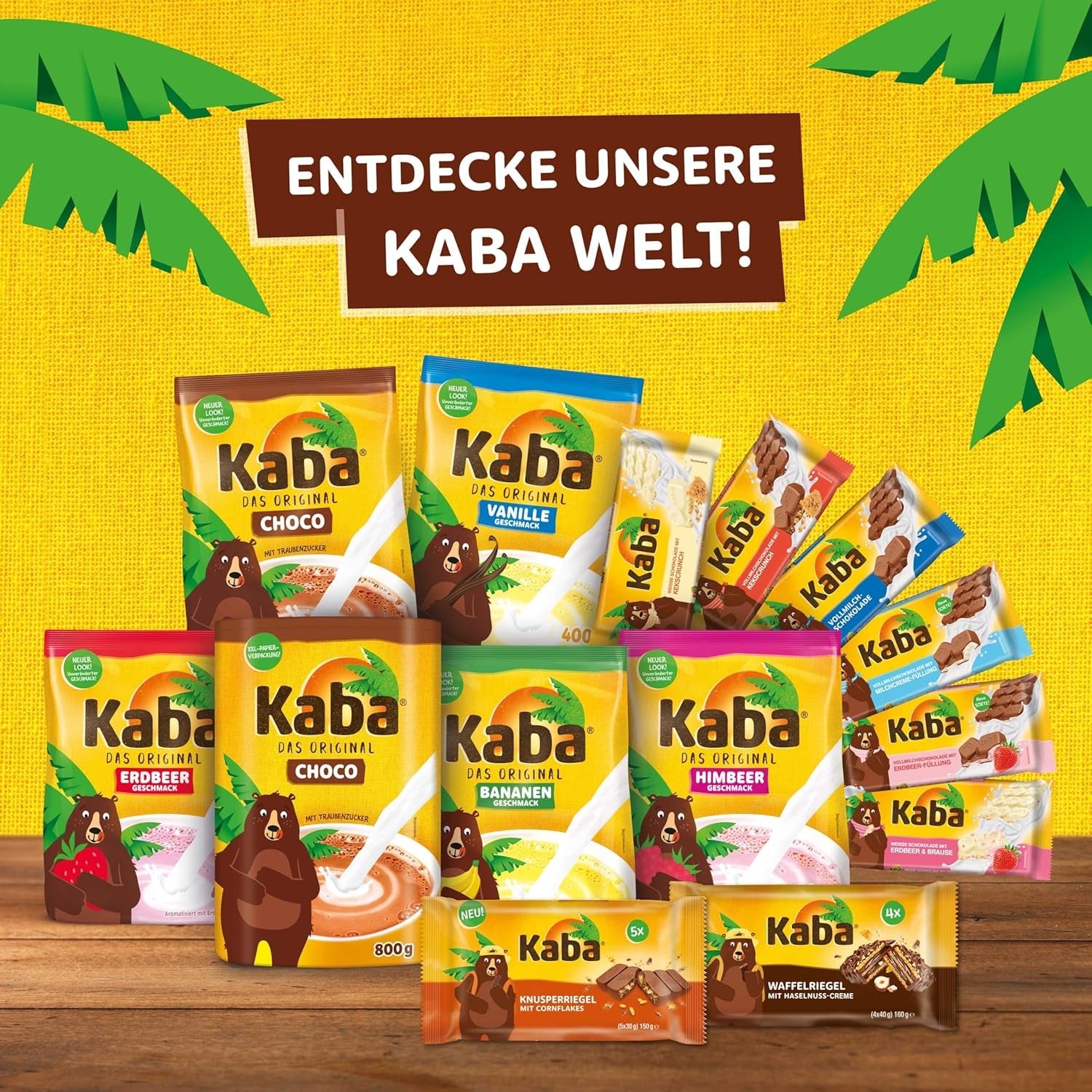 Batoane Kaba napolitane 40g, 4 batoane crocante umplute cu napolitane și cremă fină de alune de pădure, într-un pachet multiplu cu aromă originală Kaba