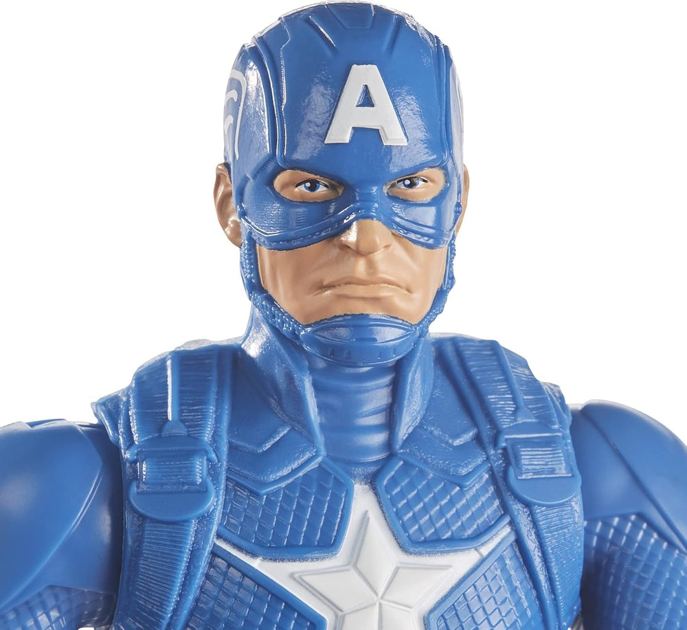 Marvel Avengers Titan Hero Series Blast Gear Captain America Actionfigur, 30 cm großes Spielzeug für Kinder ab 4 Jahren, blaue Actionfiguren, Naty Shop