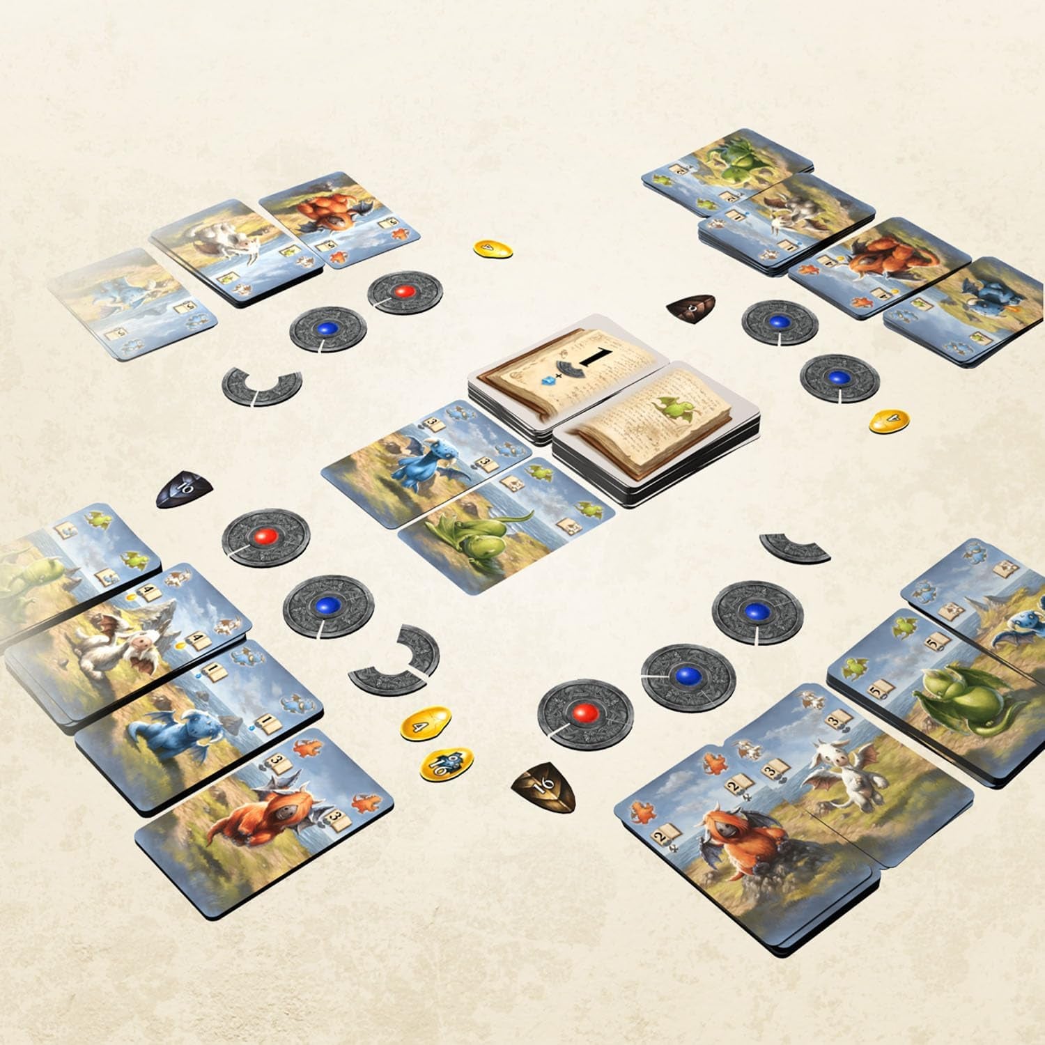 Kosmos 683757 Dragon Keeper, großes Kartenspiel für die ganze Familie, 8+, 123 wunderschöne großformatige Drachenkarten von Michael Menzel, Brettspiel-Geschenk