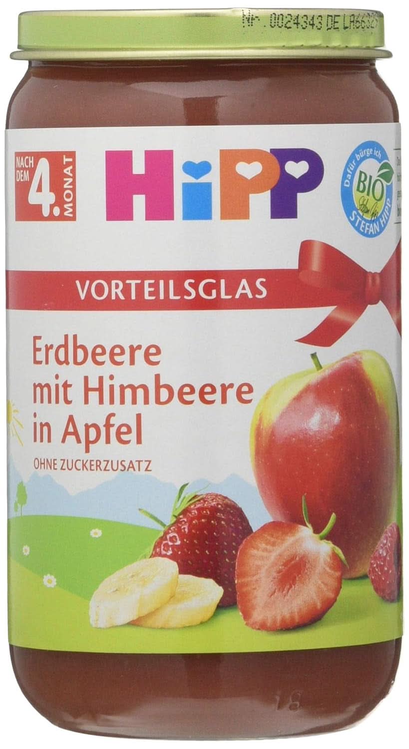 Hipp Zuckermais mit Kartoffelpüree und Bio-Truthahn, 6er-Pack (6 x 190 Gramm) Mutter und Kind Naty Shop 6 x 250 Gramm Obst, Erdbeere mit Himbeere