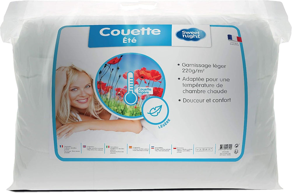 SWEET NIGHT - Plapumă de vară 220G/M² | 140X200 Cm | Subțire și ușoară | Moale și confortabilă | Lavabilă | Plapumă 100% microfibră Plapumi si pilote Naty Shop