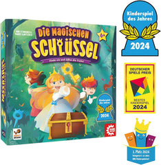 Game Factory 646323 Magic Keys, entzückendes Würfelspiel für Kinder ab 6 Jahren, Familienspiel für 2–4 Spieler, Spiel des Jahres 2024 für Kinder