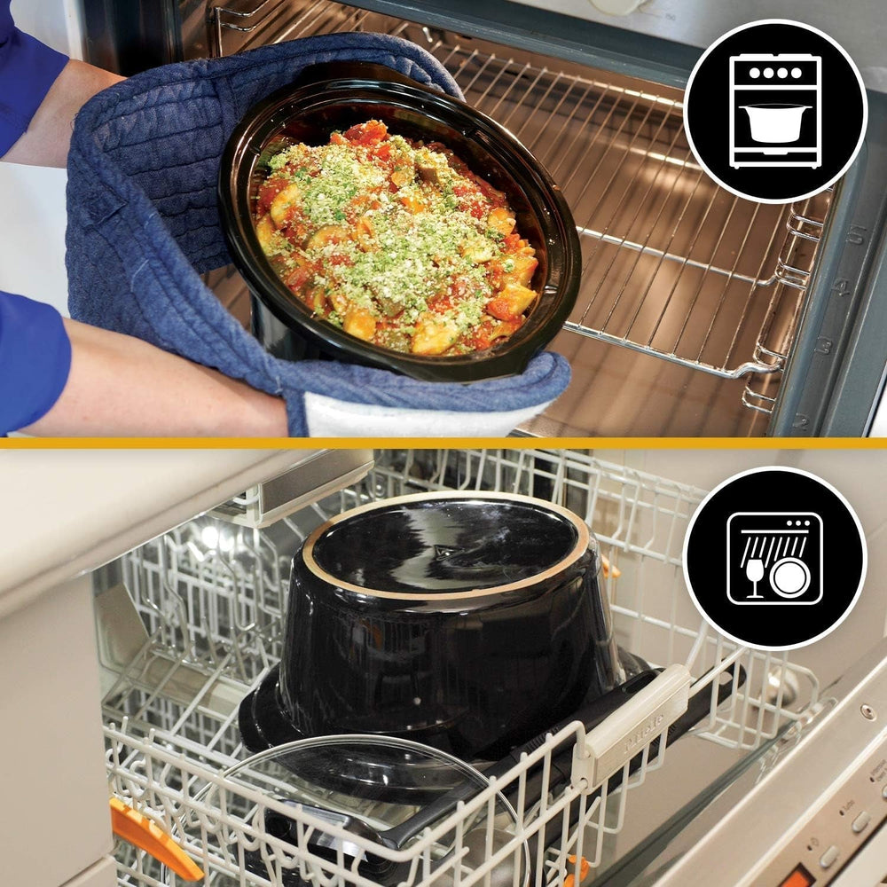 Slow cooker digital Crockpot, funcție de menținere la cald, 2,4 litri (1-2 persoane) Slow Cooker Naty Shop