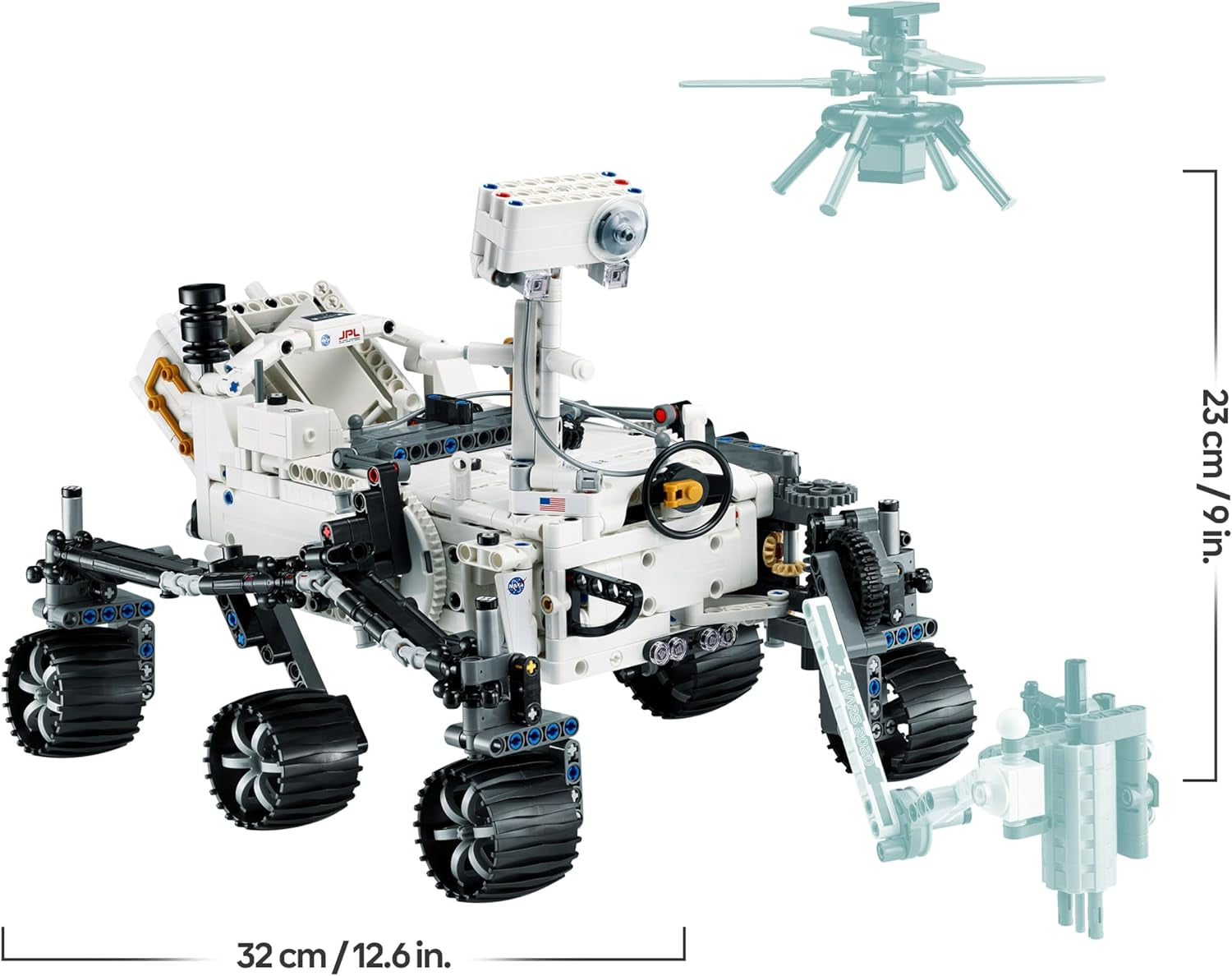 LEGO 42158 Technic NASA Mars-Rover Perserverance Weltraum Spielzeug Set mit AR-App, Wissenschafts-Spielzeug zum Bauen für Mädchen und Jungen ab 10 Jahren