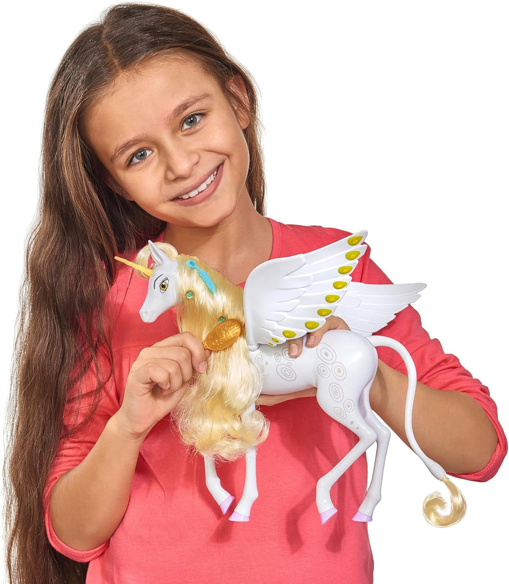 Simba 109480093 - Mia and Me Einhorn Onchao, mit beweglichen Flügeln, Haarspangen, Stylingbürste, Spielpferd, Pony, Centopia, ab 3 Jahren, rosa Naty Shop Dolls
