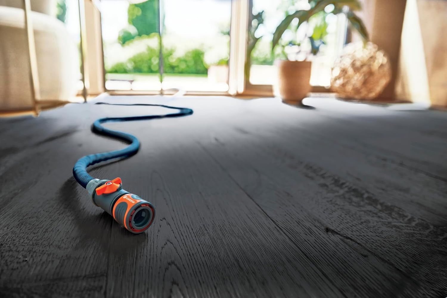 Furtun textil Gardena Liano Xtreme 1/2", set 10 metri + adaptor de interior