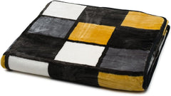 Gözze – Weiche und bequeme Decke, Kaschmir-Gefühl, schweres Stoffgewicht 500 g/m², Antigua, 150 x 200 cm – Senf/Schwarz/Weiß Betten und Decken Besuche den Gözze-Store Senf/Schwarz/Weiß