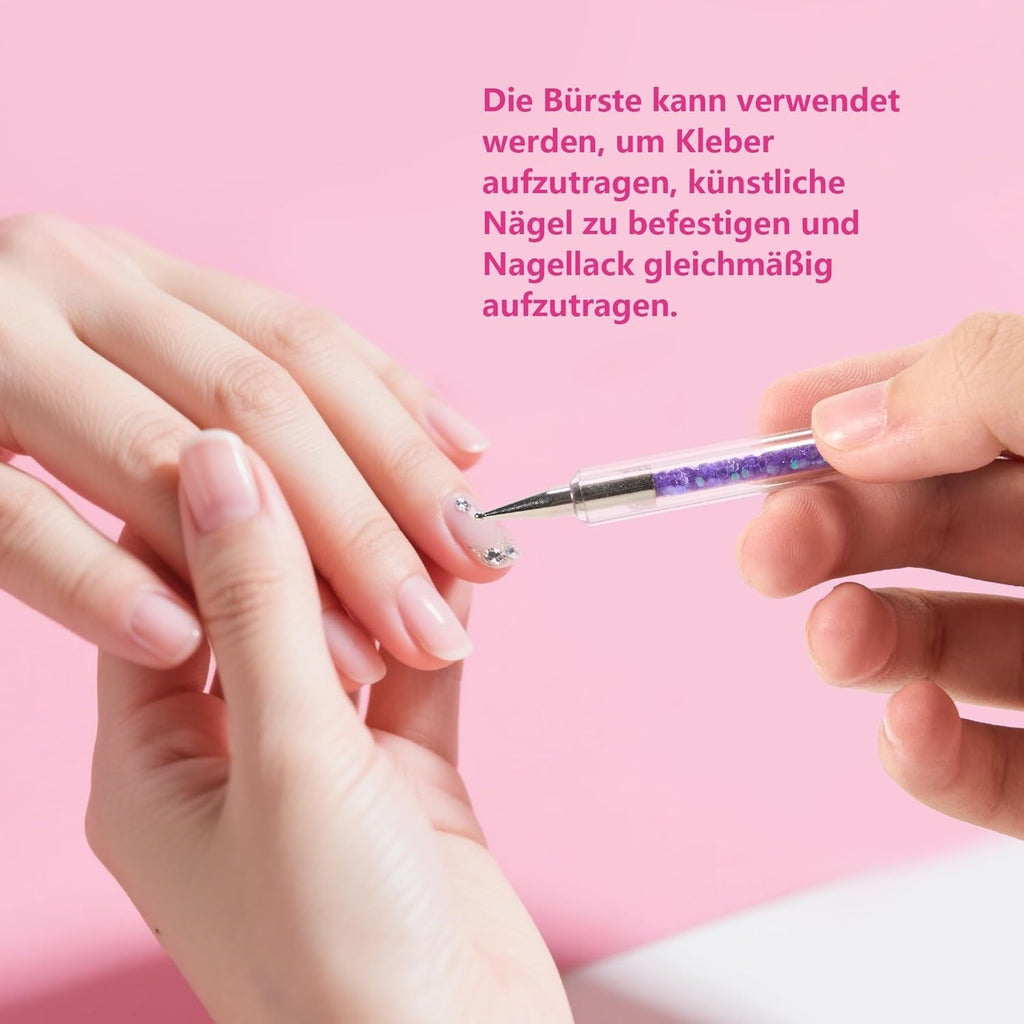 8 Stück Nagel Pinsel, Nagelkunstpinsel Pinsel Set, Pinsel Für Nägel Mit Doppelkopf Nail Art Pinsel Set Dotting Pen Und Gel Brush for Nails Präzise Pinsel Für Nageldesign Und Verzierungen