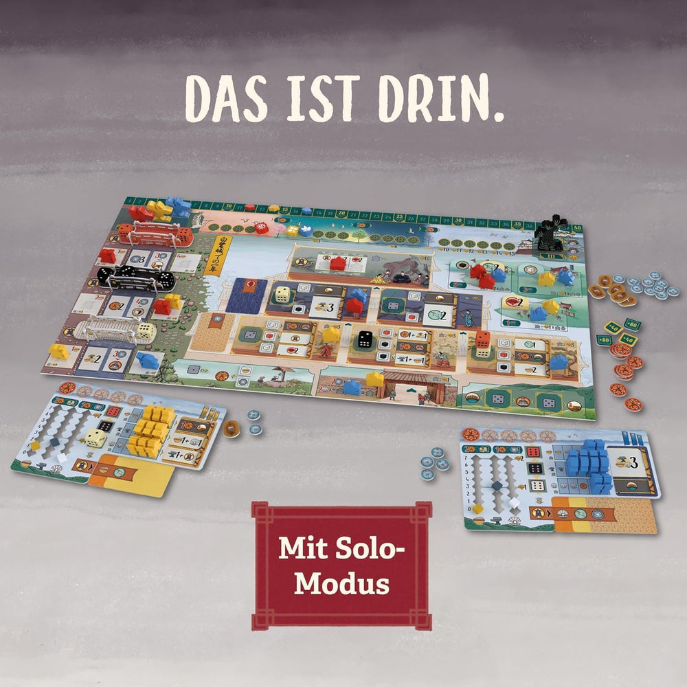 KOSMOS 683948 Das weiße Schloss, Am Hof ​​des Daimyo, Strategiespiel mit speziellem Würfelmechanismus, Brettspiel für 1-4 Spieler ab 12 Jahren, Spiel für Kenner