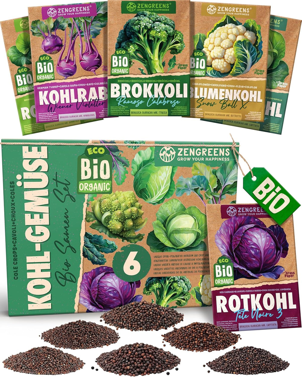 Bio Wintergemüsesamen Im 20Er Set - 20 Winter Gemüse Samen Für Den Einfachen Anbau Im Garten, Balkon Oder Hochbeet - Pflanzensamen - Saatgut