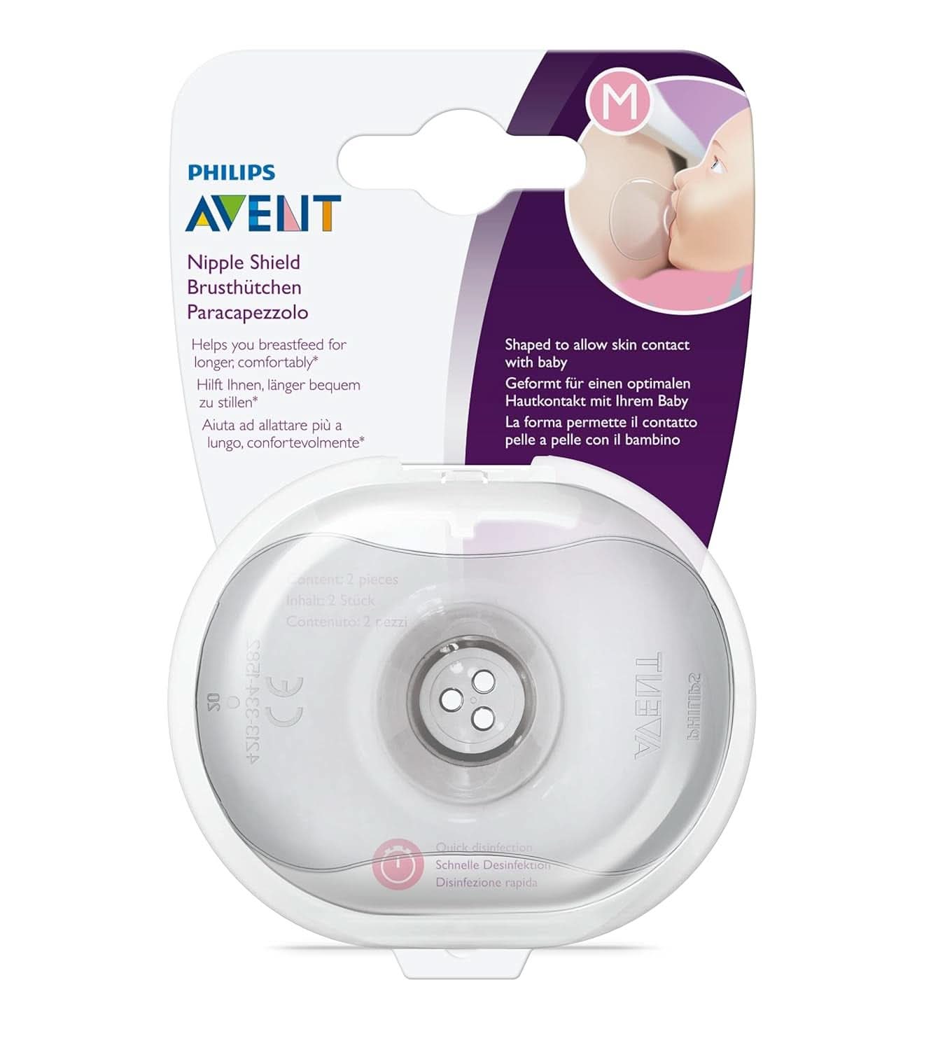 Philips Avent SCF153/03 Brustwarzenschutz, mit Aufbewahrungsbox, mittel, 2 Stück Zubehör Essen und Stillen Bebe Naty Shop