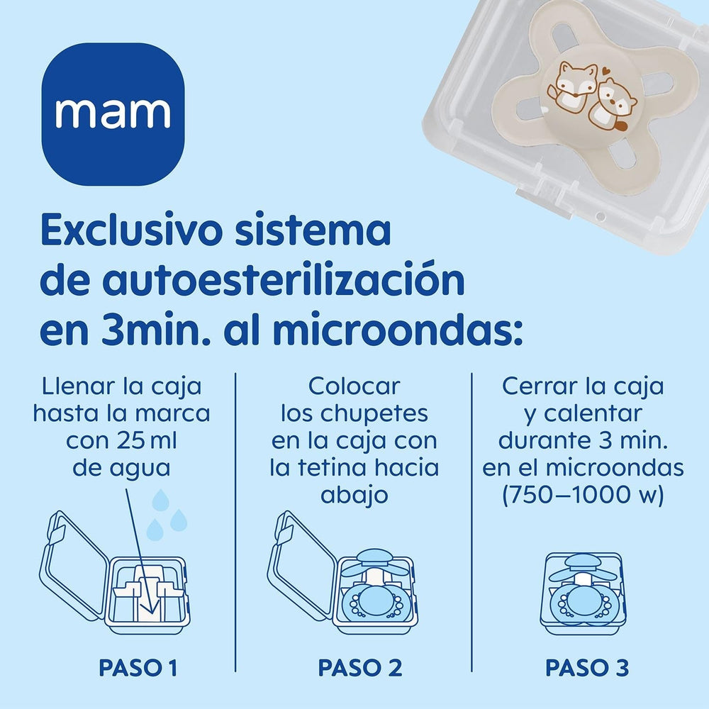 Set MAM Nou-născut, Set Cadou, format din: 2 x Biberoane Anti-Colic 160 ml, 1 x Biberon Anti-Colic 260 ml, 1 x Suzetă Original Start, 1 x Broșă pentru suzetă, de la 0 luni, Neutro