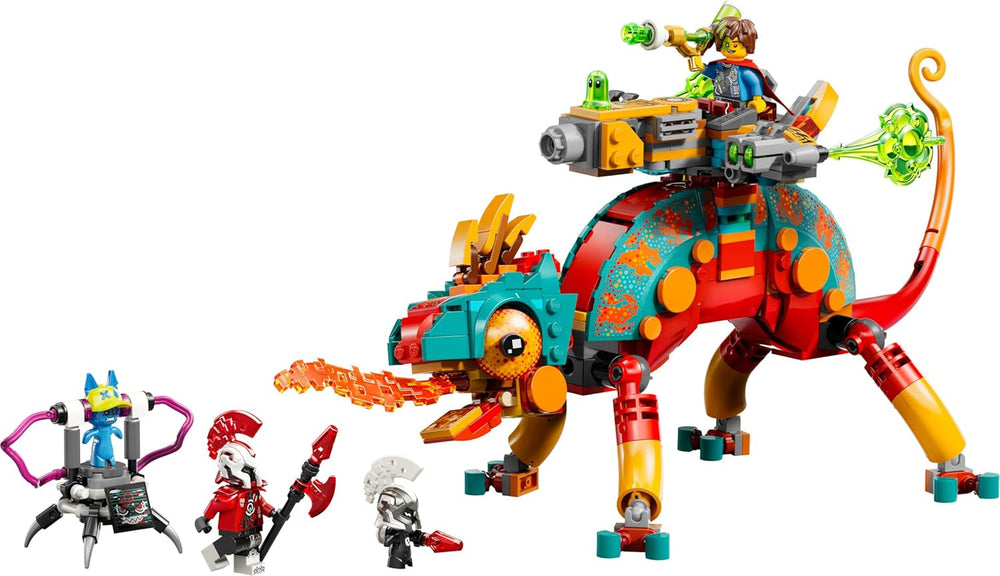 LEGO DREAMZzz Mateos Feuer-Chamäleon - Tierfigur, die Sich in EIN Spielzeug Jet & Mech oder einen Wächter verwandelt - Bauset für Mädchen und Jungen ab 7 Jahren inkl. 2 Minifiguren - Geschenk 71492