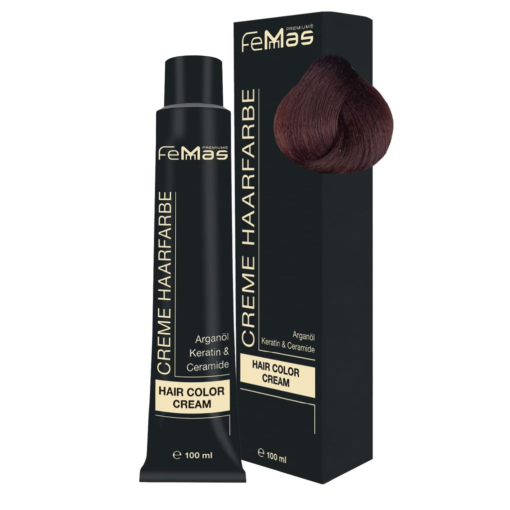 FemMas Hair Colour Pure & Mix Red I Cremă profesională cu ulei de argan, keratină și ceramide I Ca o vopsea de păr permanentă sau nuanță pentru rezultate radiante, de lungă durată I 100 ml