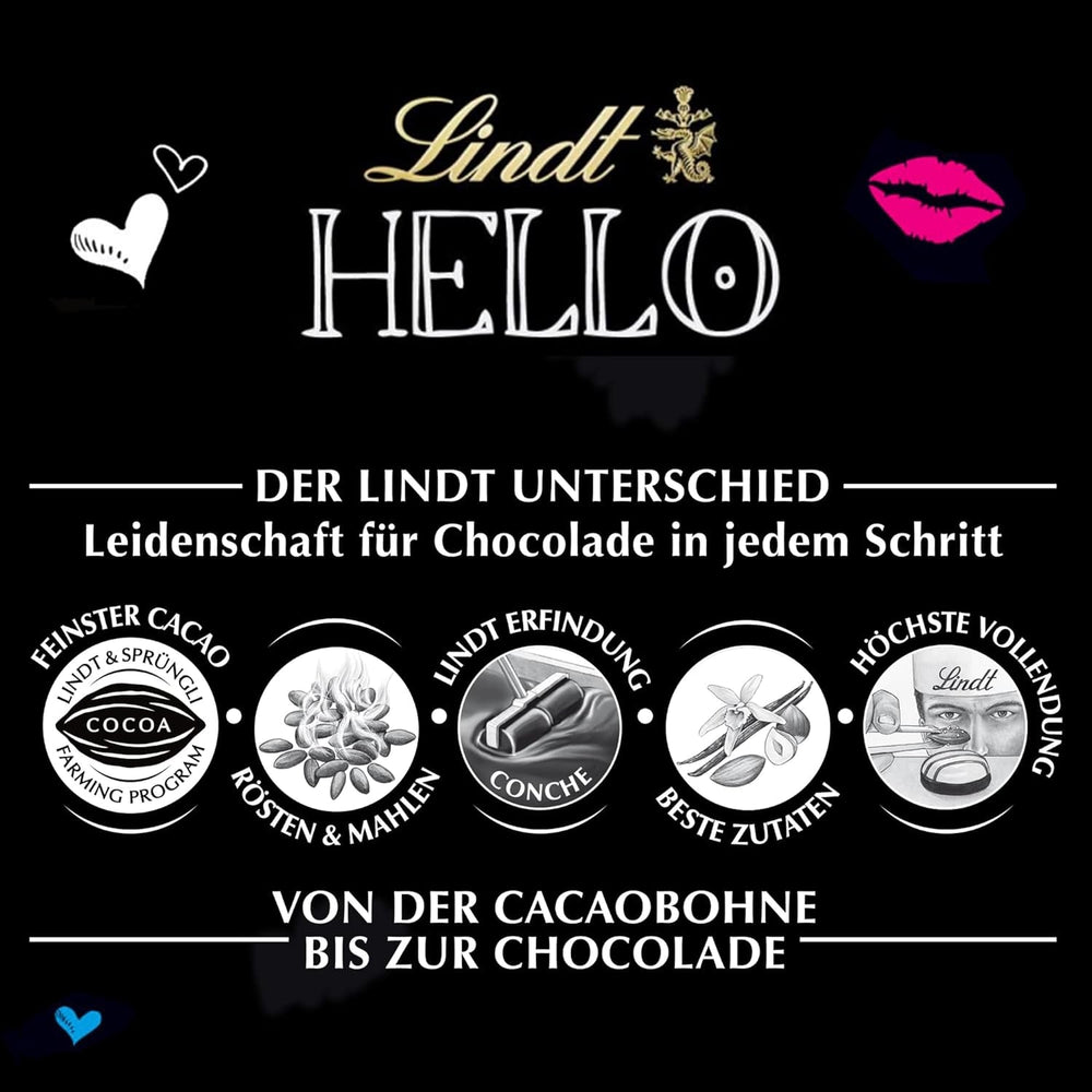 Lindt Hello Cookies & Cream Chocolate | Baton 100g | Ciocolată cu lapte cu umplutură de fursecuri și cremă | Baton de ciocolată | Cadou de ciocolată
