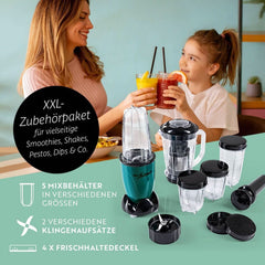 Gourmetmaxx Mr Magic Blender, Smoothie Maker mit XXL Naty Shop Zubehörpaket