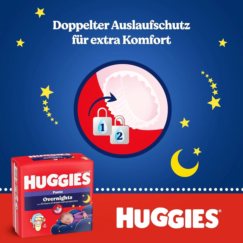Pantaloni de noapte Huggies Mărimea 4 (9-14 kg), Cutie lunară pentru scutece, 104 bucăți Mama si Copilul Naty Shop