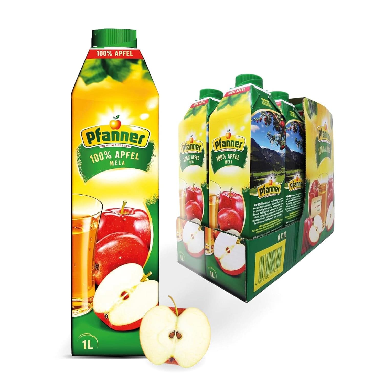Pfanner Erdbeer-Fruchtnektar (8 x 1 Liter) – 30 % Fruchtanteil – Erdbeergetränk