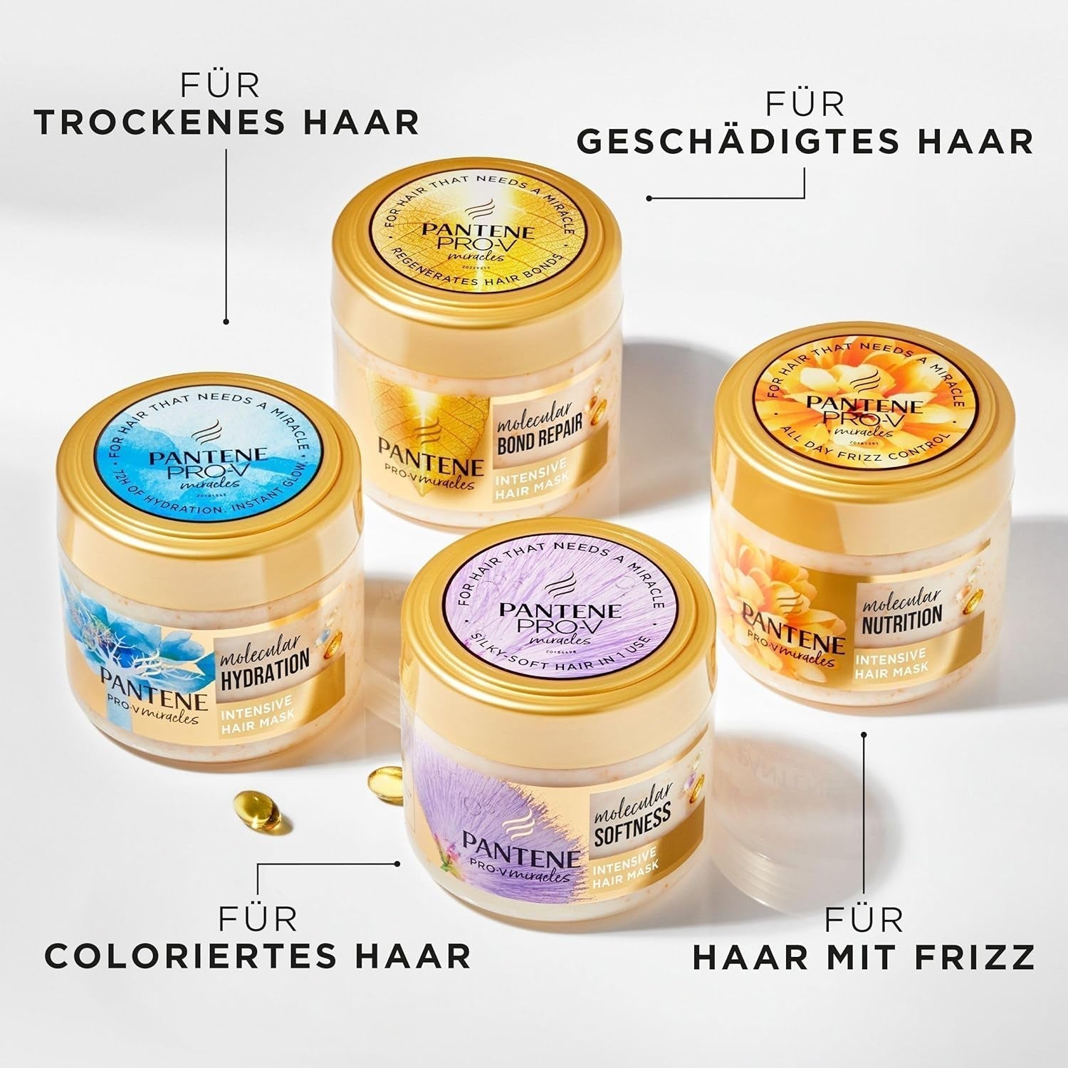 Pantene Pro-V Deep Hydration mască intensivă pentru păr cu biotină 300ml. Pro-V Miracles îngrijire intensivă pentru părul uscat. Păr mai moale după prima aplicare. Potrivit pentru utilizarea zilnică Masca de par Naty Shop