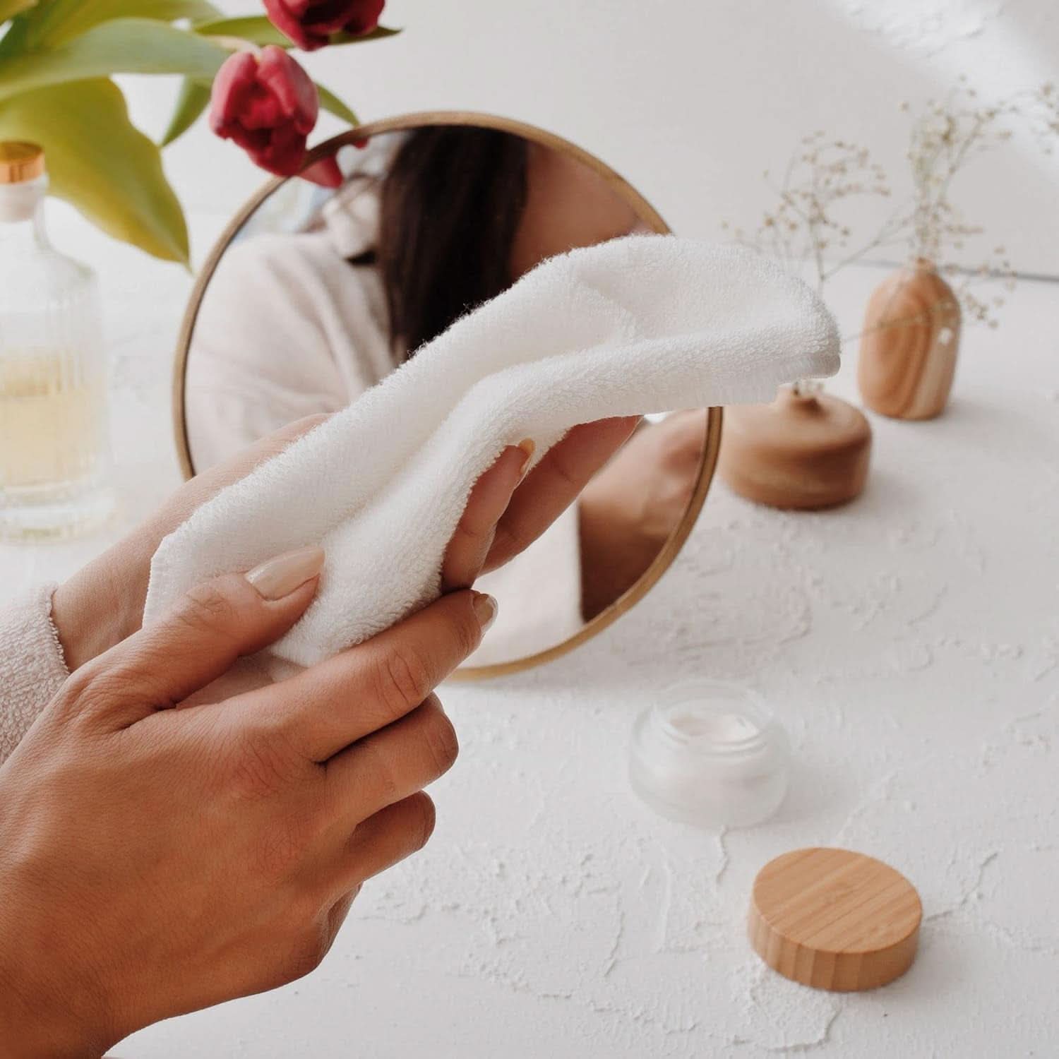 Set mit 25 Bambus-Babywaschlappen Mutter und Kind Naty Shop