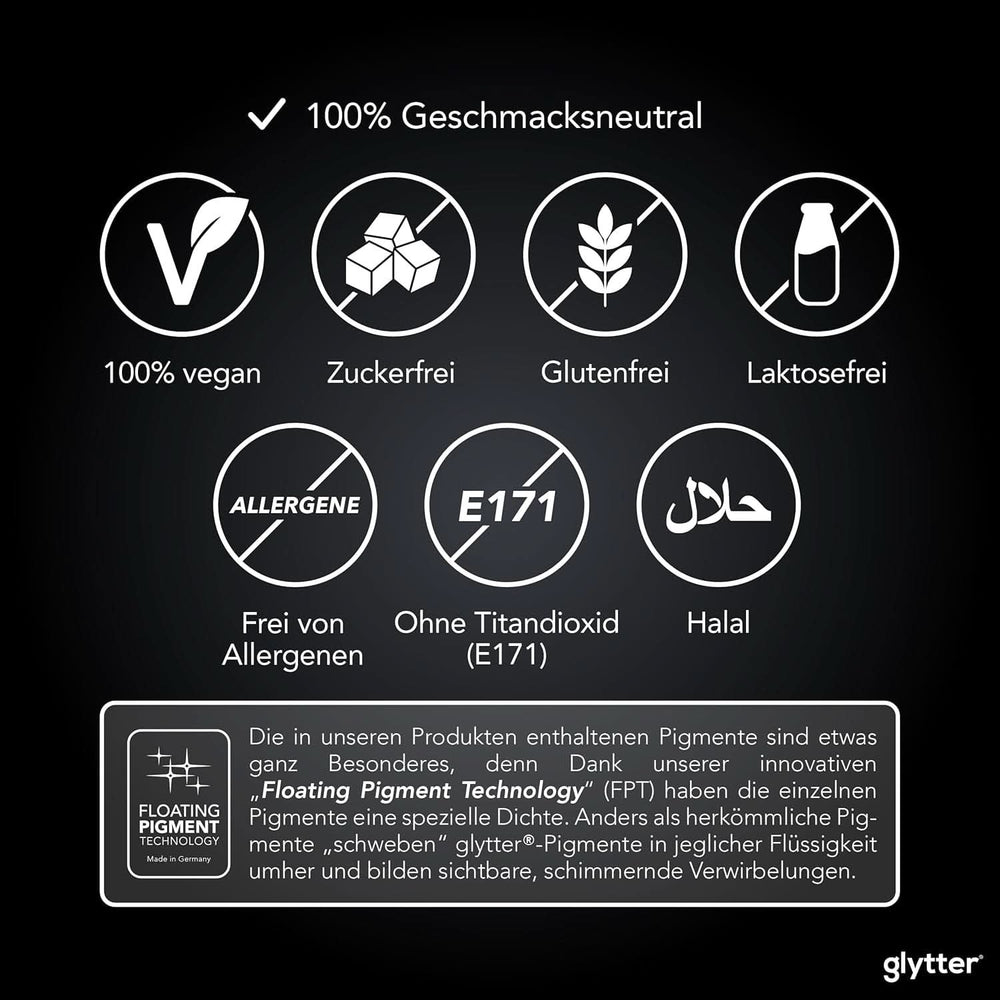 Glitzerpulver für Getränke (Silber) – Essbarer Glitzer für Getränke, 10 Gramm Glitter Naty Shop