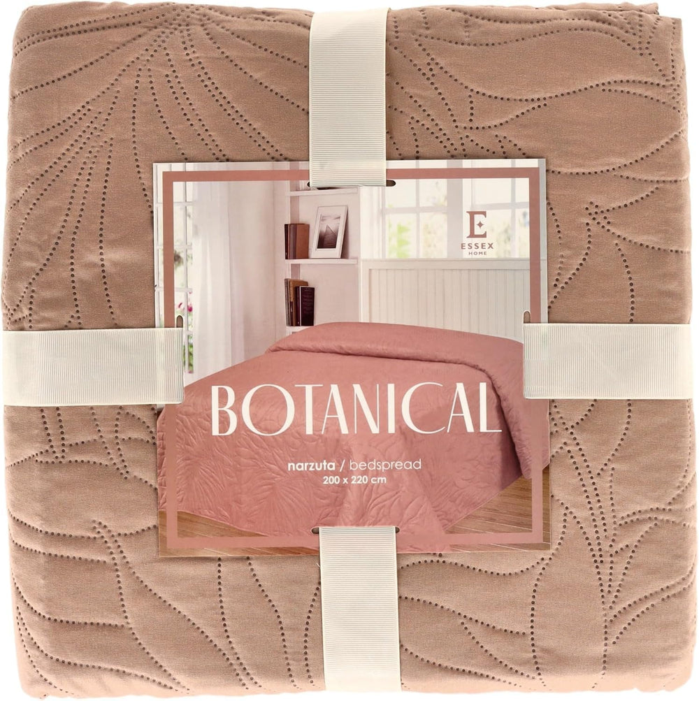 ESSEX - Tagesdecke 200 x 220 cm, ideal für das Schlafzimmer, weiche und bequeme Tagesdecke, moderne Steppung - Botanische, grüne Betten und Decken Besuche den ESSEX-Store Beige (Botanical) 200 x 220 cm