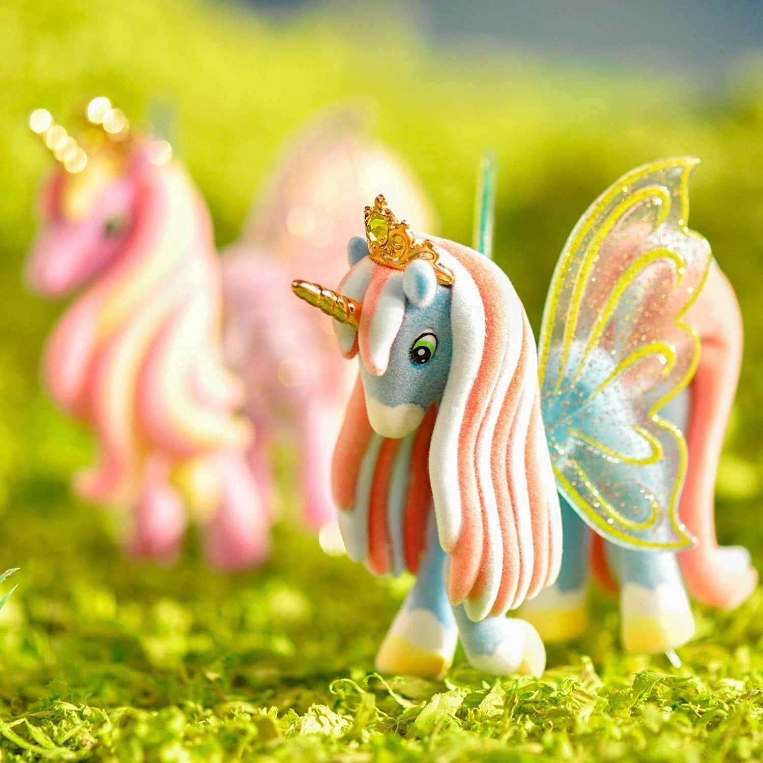 Galupy Einhorn – 3er-Pack Einhornfiguren, Einhornspielzeug zum Sammeln, Shiny Wings Ponyfiguren und Swarovski-Kristall-Actionfiguren im Naty Shop