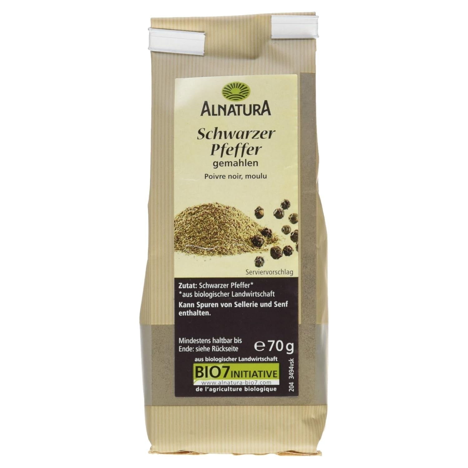 Bio Pfeffer schwarz gemahlen, 70g