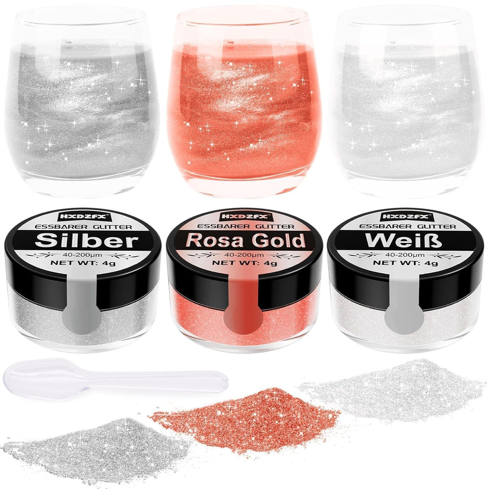 Essbarer Glitzer Für Getränke - Lebensmittelfarbe Pulver, Schimmerndes Glitzerpulver, Lebensmittel Glitzerpuder Für Schokolade, Kuchen, Fondant, Getränke - 8G (Frucht Grün) Naty Shop Silber Weiß Rose Gold