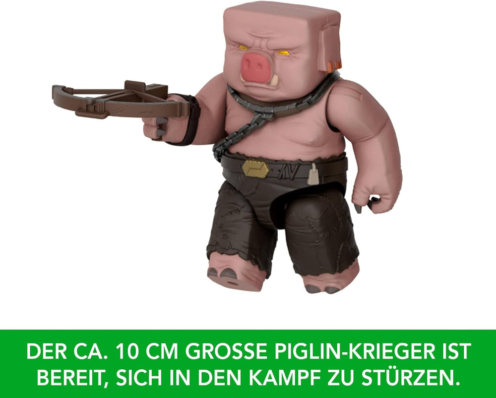 Mattel Minecraft Actionfiguren-Set, Ghast mit Feuerangriff, Lichter, Lärm, Starter und Projektil, Piglin-Krieger, inspiriert vom Film, JFB69. Actionfiguren Naty Shop