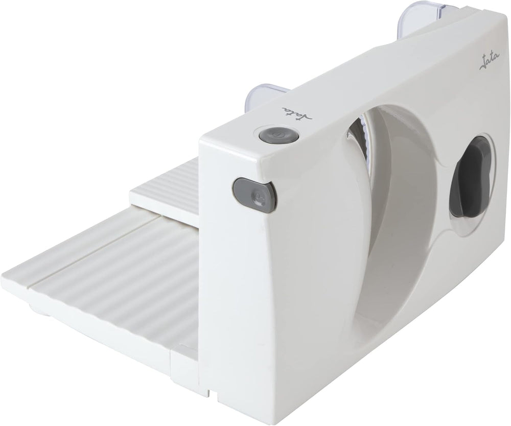 JECF0300 Kompakter elektrischer Allesschneider, abnehmbare Edelstahlklinge, Durchmesser 170 mm, Dickenregelung 0 bis 15 mm, 150 W Naty Shop Reiben und Schneidemaschinen