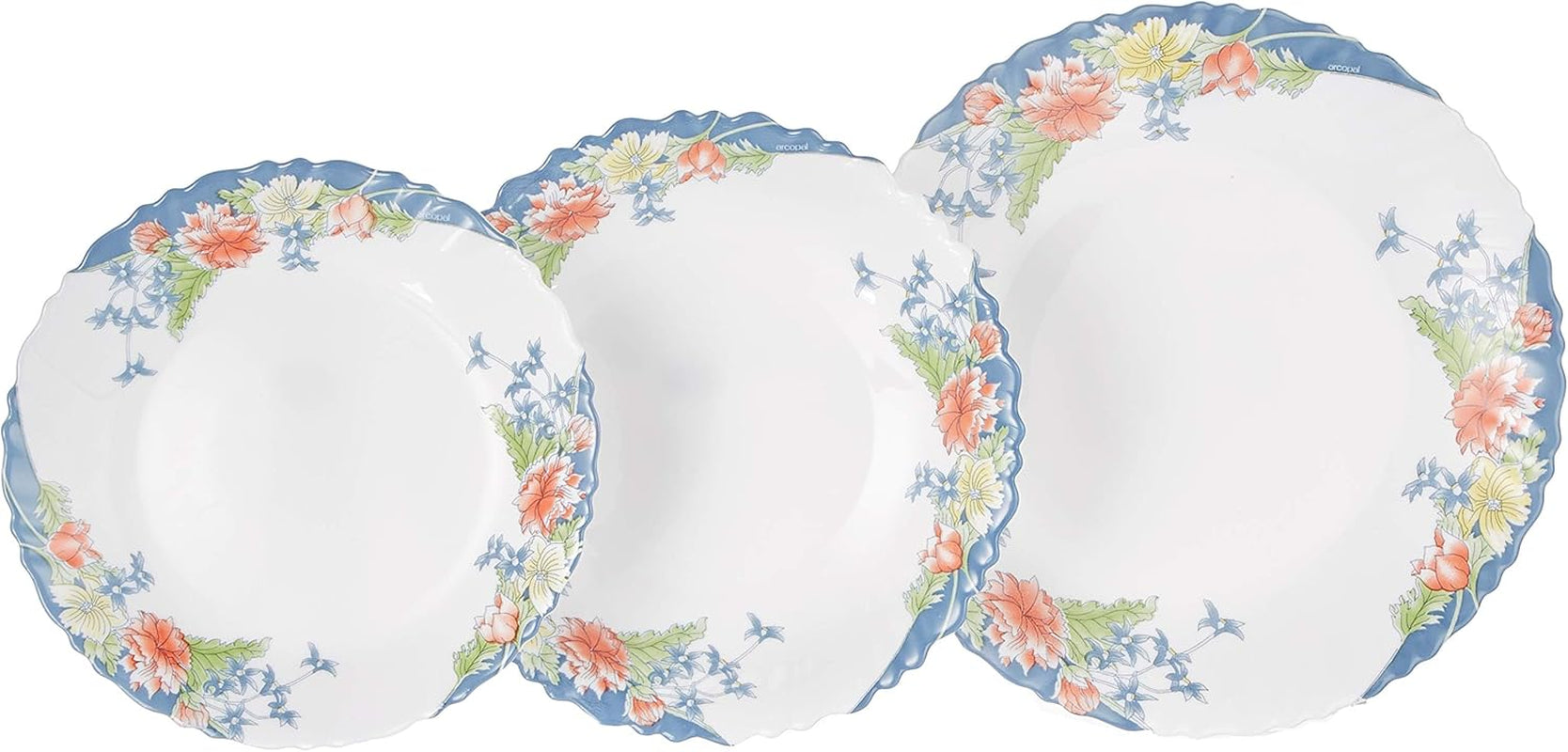 Florine Tafelservice Mit Blumen, Glas, Mehrfarbig, 33 X 33 X 31 Cm Tableware sets Naty Shop