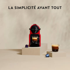 Espressor Krups Nespresso Inissia – espressor compact pentru capsule de cafea, presiune de 19 bari, încălzire rapidă în 25 de secunde, funcție de economisire a energiei, rezervor de apă de 0,7 l, roșu, model YY5506FD