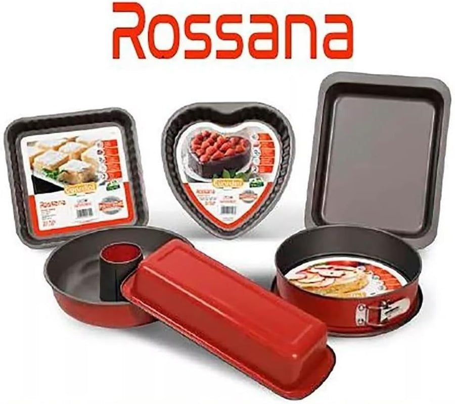 Rossana, Puddingform mit Kegel 23 cm, Antihaftbeschichtung, rot/graue Farbe, Edelstahl Formen und Backbleche Naty Shop